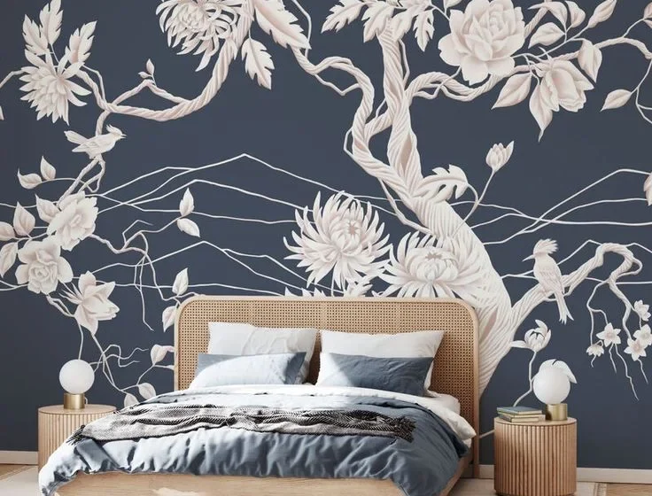 Bedroom Accent Wall Ideas: Floral, Slatted, and Abstract